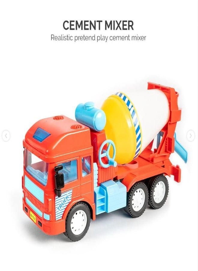 Ixora Cement Mixer Truck Friction Powered Toy Truck Push & Go Realistic Big Size Automobile Construction Engineering Plastic Toy Vehicle for Kids (Mixer Truck) - Image 2